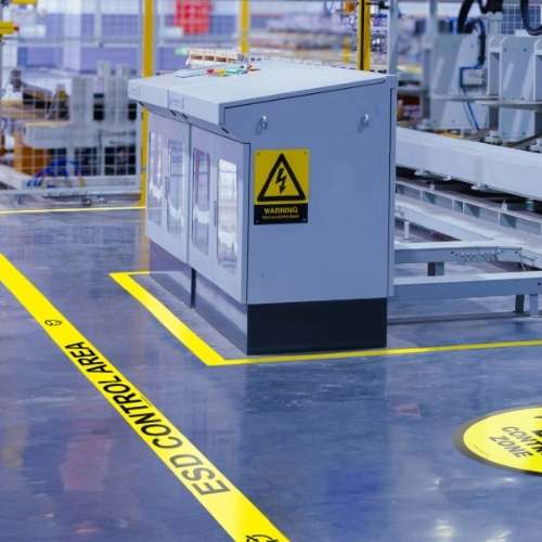 Cinta para marcar el suelo de la sala limpia