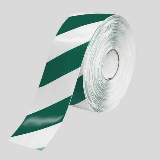 Cinta de señalización de suelo blanca y verde